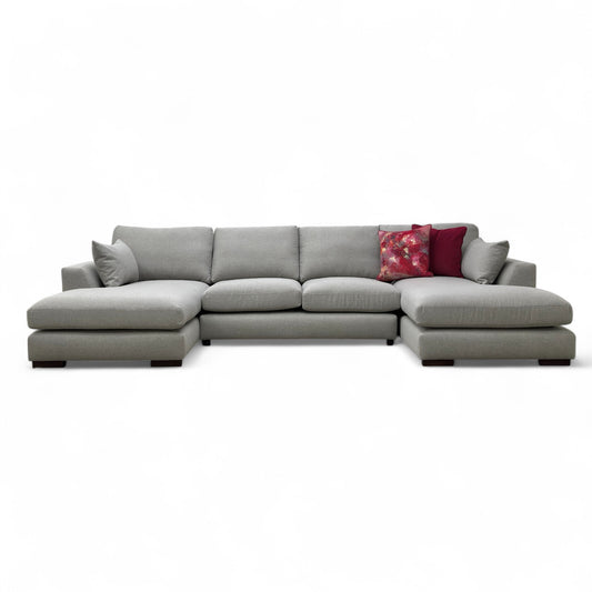 ‘Calix’ Ontario Slate Calix Boucle Fabric Large Double Ended Chaise Sofa