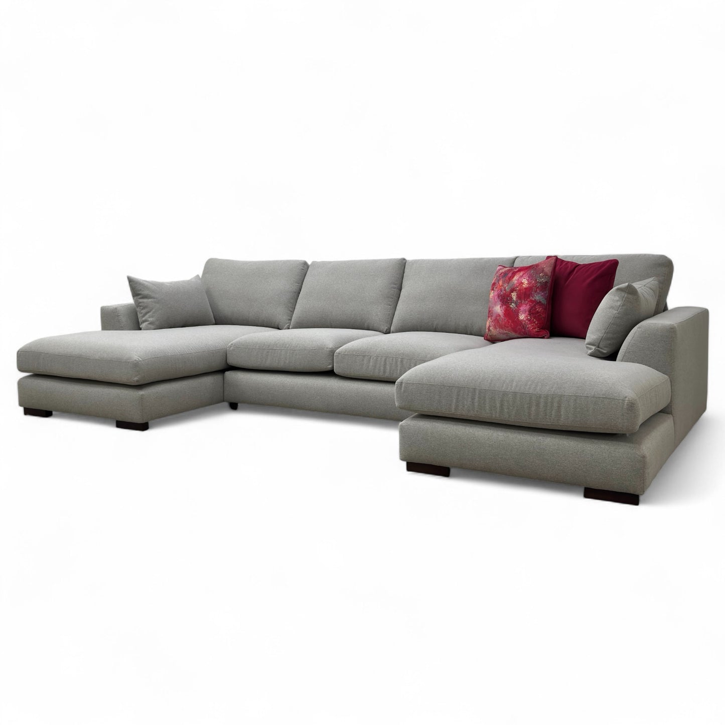 ‘Calix’ Ontario Slate Calix Boucle Fabric Large Double Ended Chaise Sofa