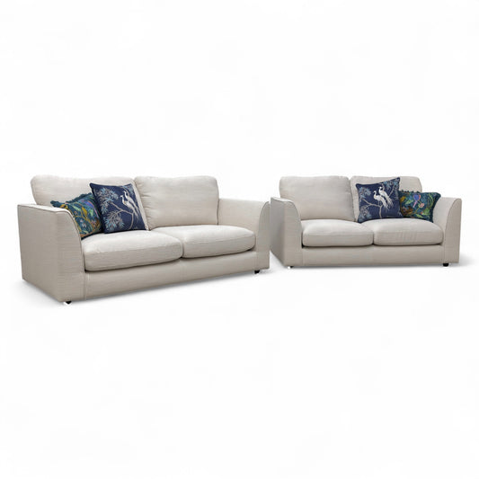 ‘Danella’ Pewter Jagger Fabric 3 + 2 Seater Sofa Set