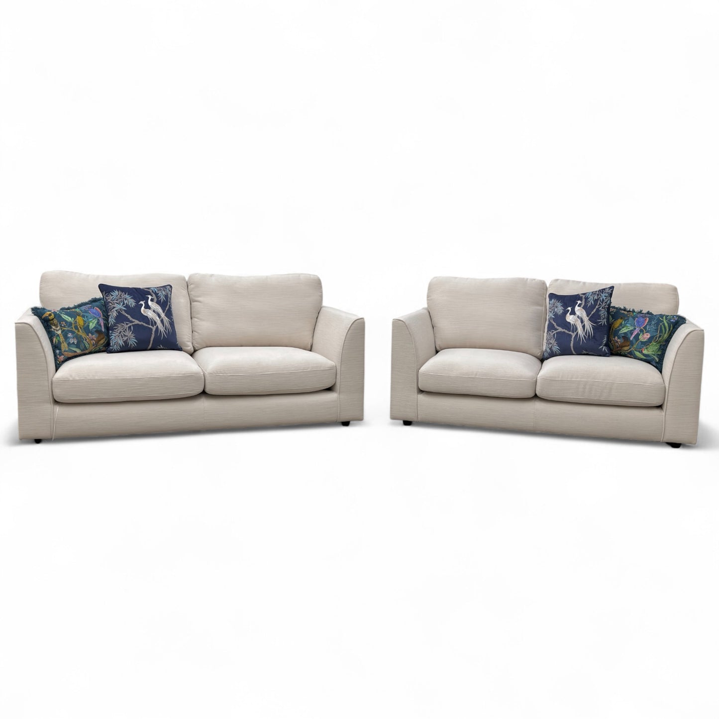 ‘Danella’ Pewter Jagger Fabric 3 + 2 Seater Sofa Set