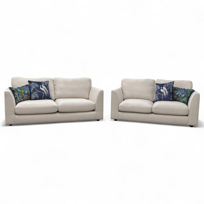 ‘Danella’ Pewter Jagger Fabric 3 + 2 Seater Sofa Set