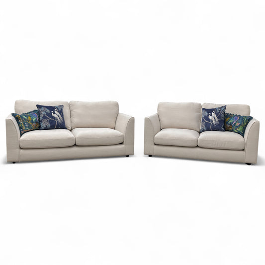 ‘Danella’ Pewter Jagger Fabric 3 + 2 Seater Sofa Set