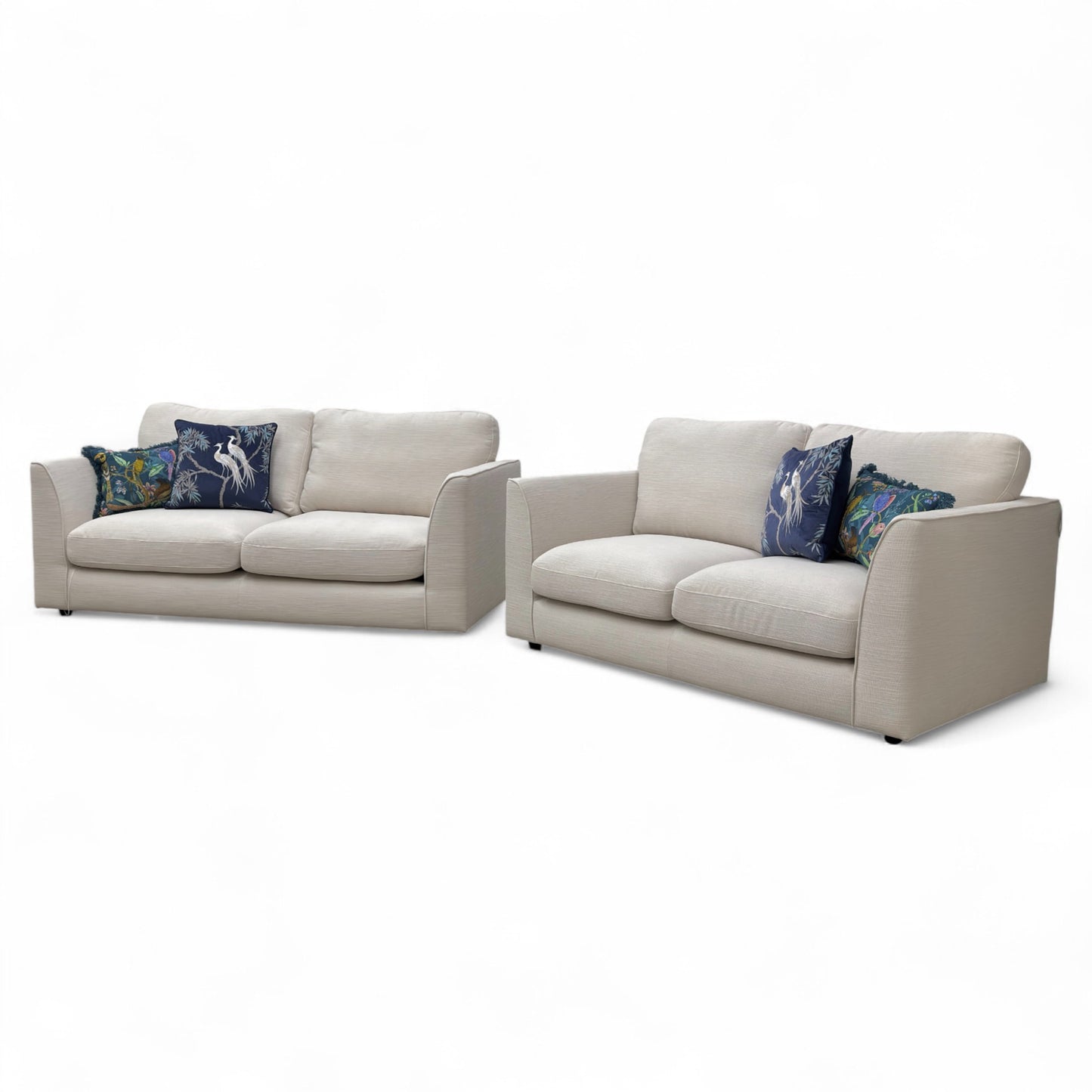‘Danella’ Pewter Jagger Fabric 3 + 2 Seater Sofa Set