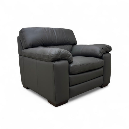 World of Leather ‘Cozzee’ Nw-517e Shale Grey Leather Armchair