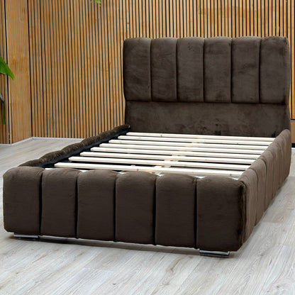 ‘Teddy’ Brown Fur Fabric Bed - Double