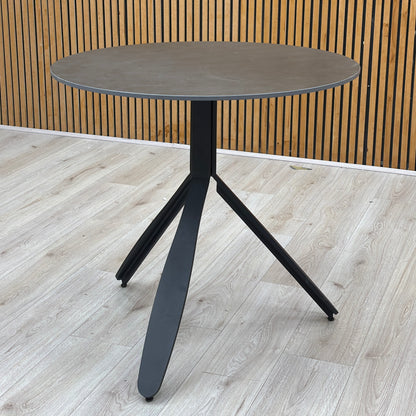 'Jacob' Black Ceramic Top Round Dining Table