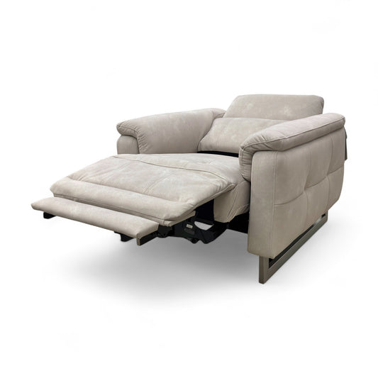 'Moet' 43501 Dexter Ivory Fabric Power Recliner Chair with Telescopic Headrest