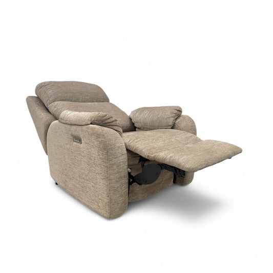 G Plan ‘Kingsbury’ C224 Destiny Storm Chenille Fabric Power Recliner Armchair with Power Headrest and Power Lumbar