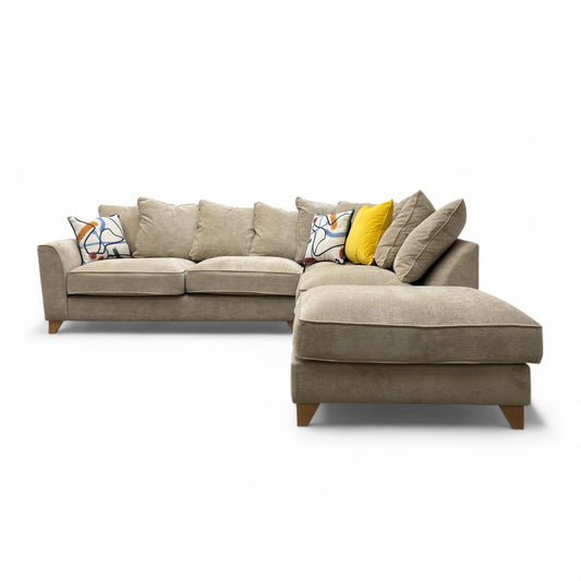 ‘Legend’ Kingston Beige Fabric Pillow Back Right Hand Facing Corner Sofa