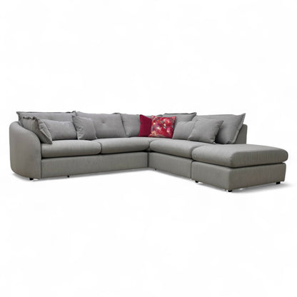 'Portobello' Fossil Waldo Linen Fabric 3 Corner 1 Open End Chaise Sofa
