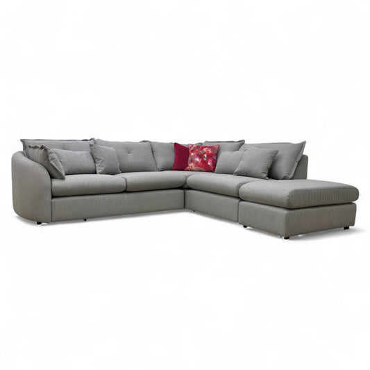 'Portobello' Fossil Waldo Linen Fabric 3 Corner 1 Open End Chaise Sofa
