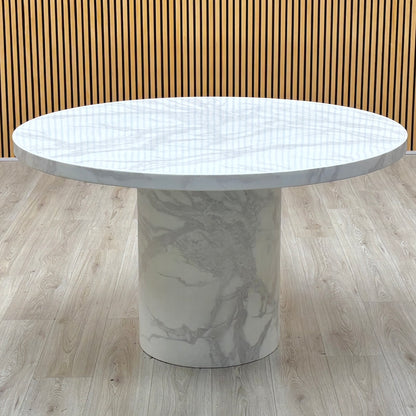 Carra White Ceramic Top Round Dining Table – view 3