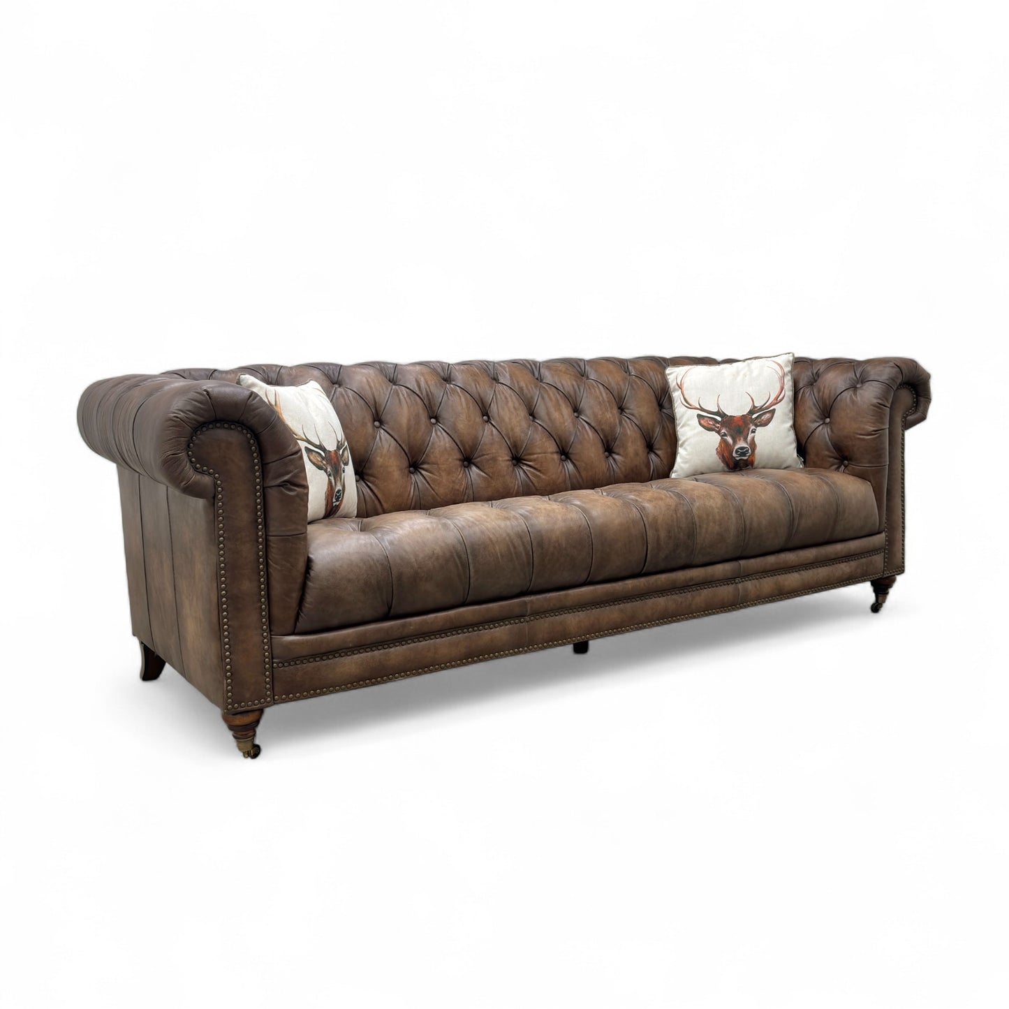 At The Helm ‘Walter’ Saddle X3y1-1981ls Leather 4 Seater Chesterfield Sofa