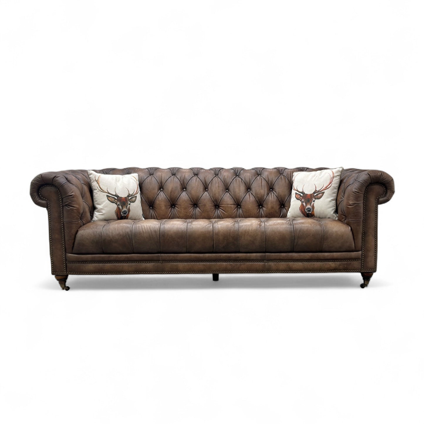 At The Helm ‘Walter’ Saddle X3y1-1981ls Leather 4 Seater Chesterfield Sofa