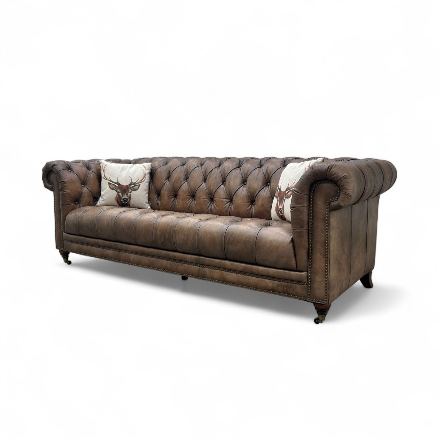 At The Helm ‘Walter’ Saddle X3y1-1981ls Leather 4 Seater Chesterfield Sofa