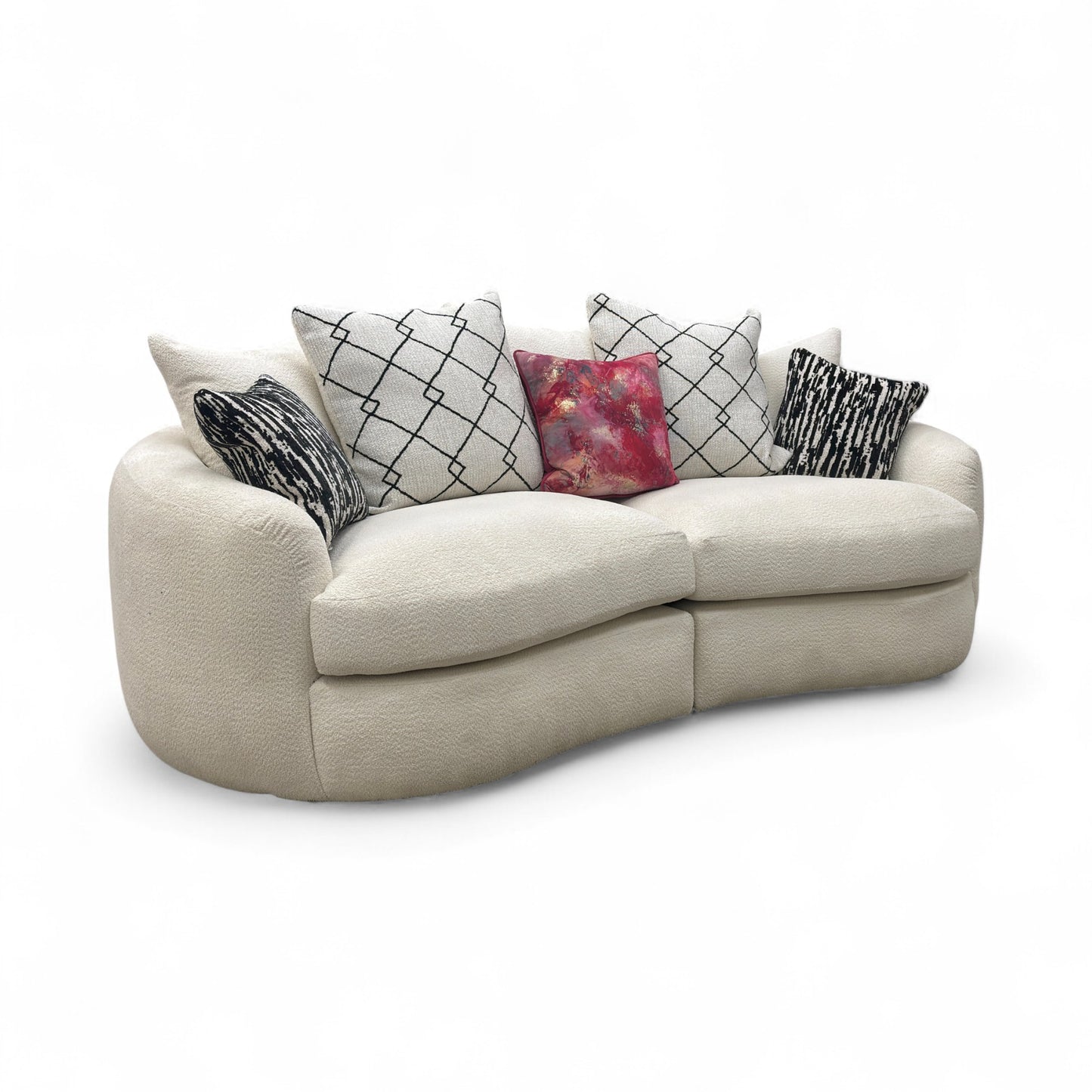 ‘Bow' Ecru Ivory Boucle 3 Seater Sofa