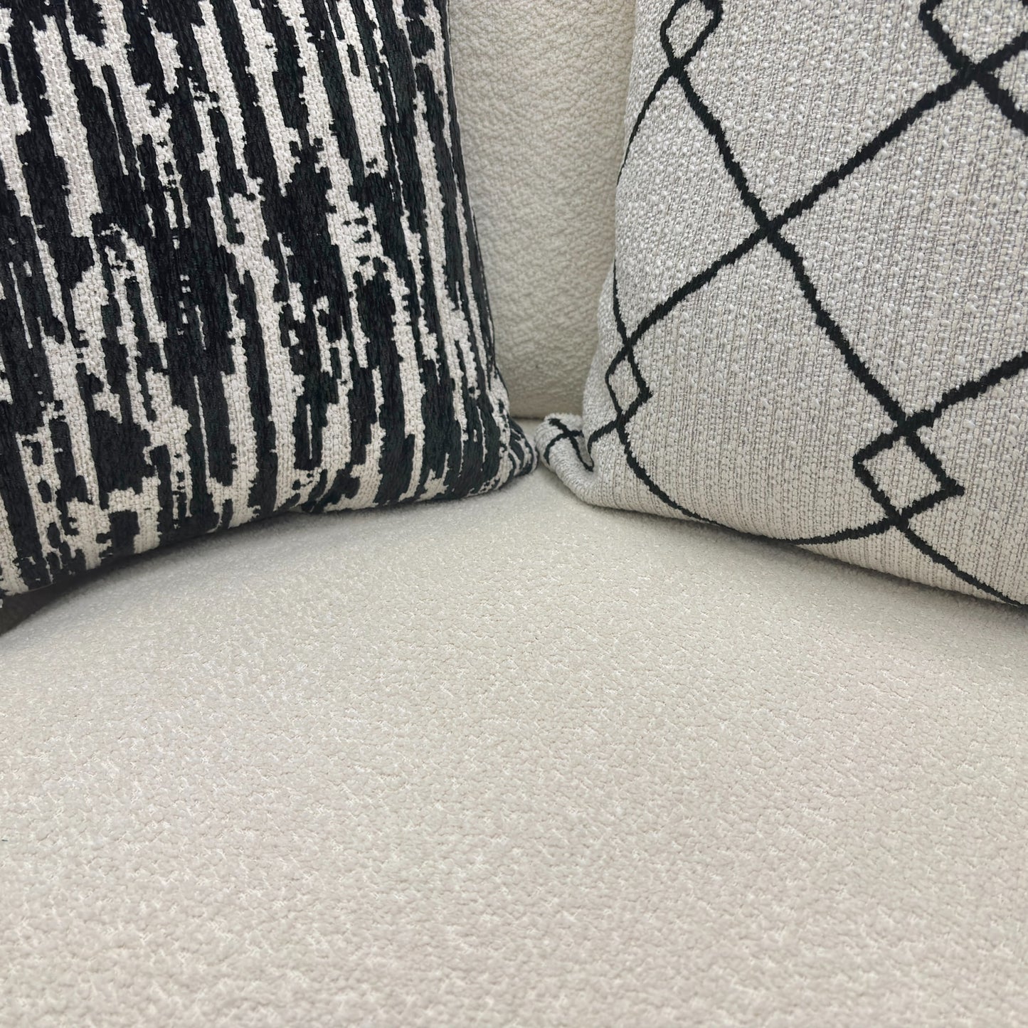 ‘Bow' Ecru Ivory Boucle 3 Seater Sofa