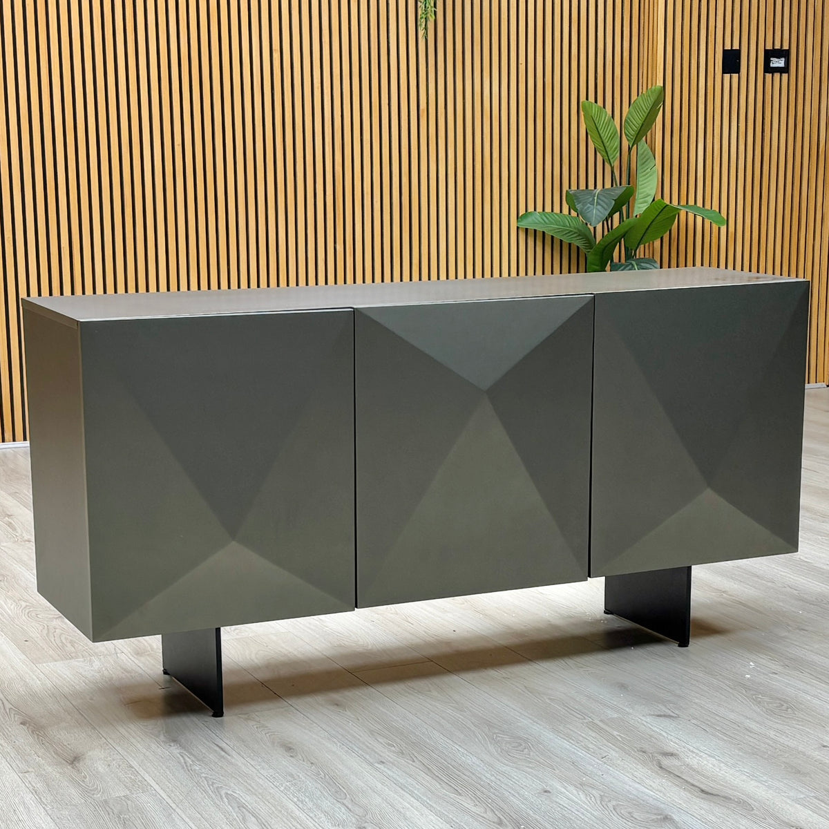 'Atlas' Grey Painted Finish 3 Door Sideboard