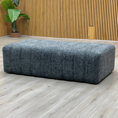 'Retreat’ Odyssey Subzero Dark Grey Fabric Designer Footstool