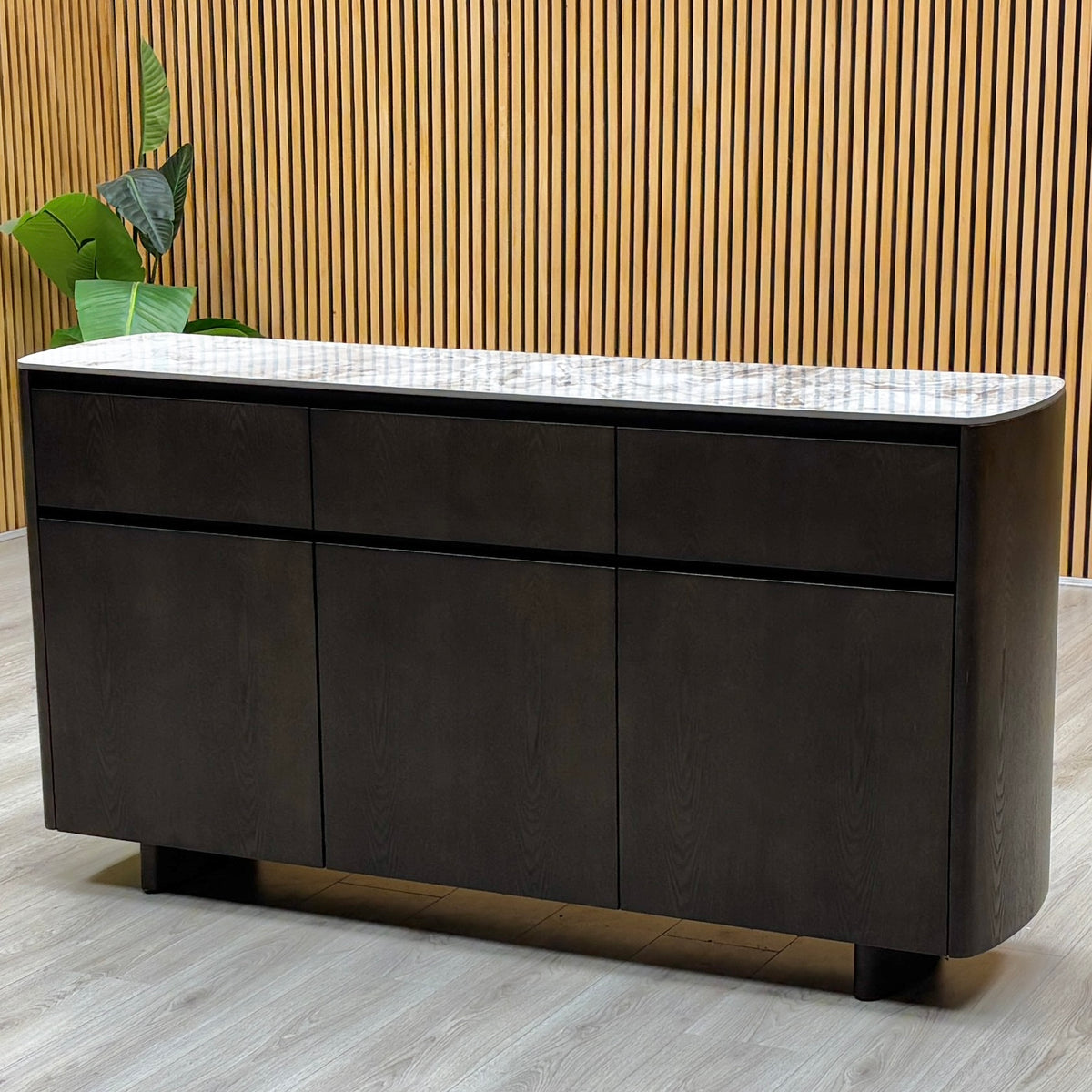 'Connor' White Ceramic Top 3 Door 3 Draw Sideboard