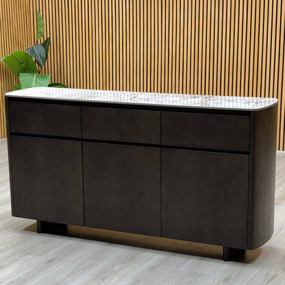 'Connor' White Ceramic Top 3 Door 3 Draw Sideboard