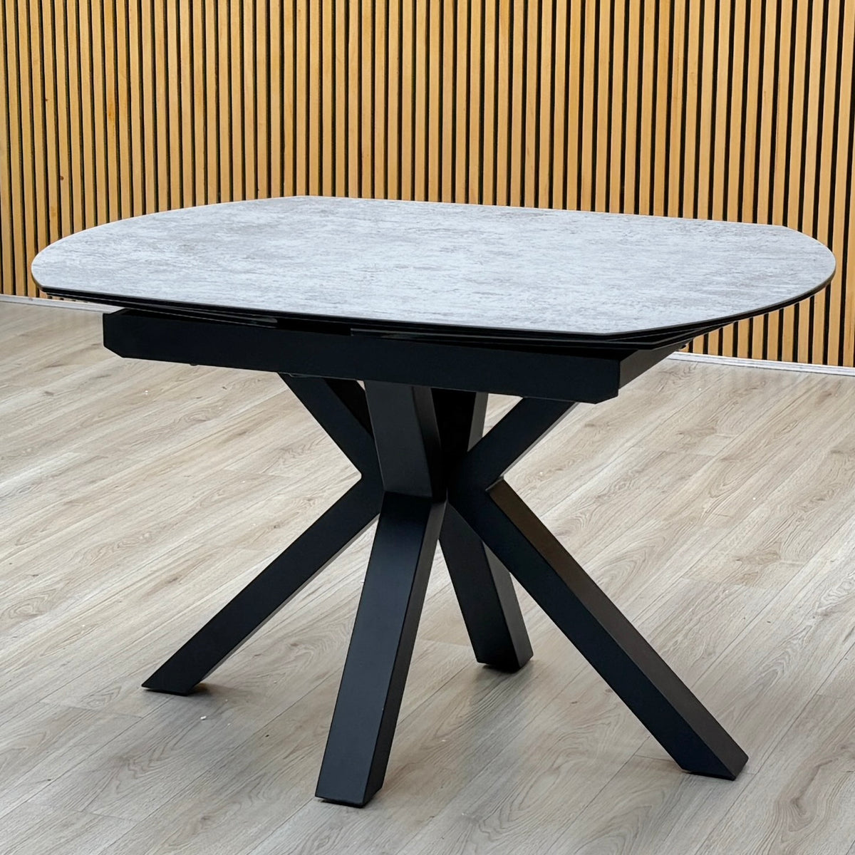 'Raul' Silver Ceramic Top 120cm Swivel Extending Dining Table