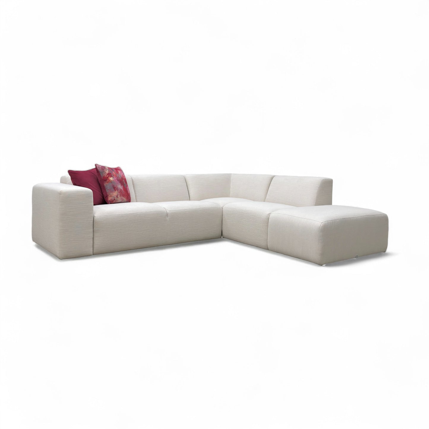 ‘Milani’ Ivory Jagger Fabric 4 Piece Modular Corner Sofa