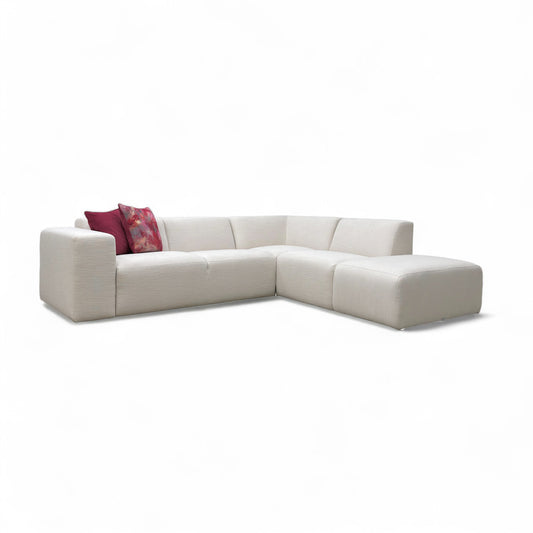 ‘Milani’ Ivory Jagger Fabric 4 Piece Modular Corner Sofa