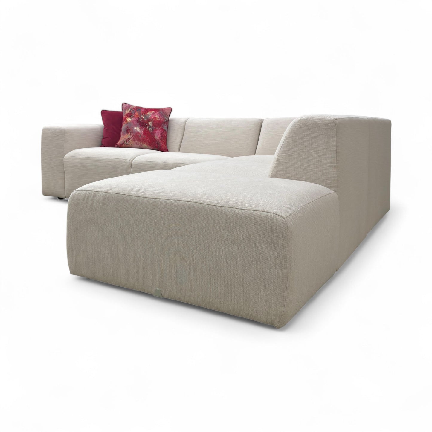 ‘Milani’ Ivory Jagger Fabric 4 Piece Modular Corner Sofa