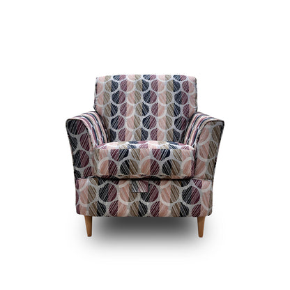 ‘Tenby’ Hive Patterned Autumn Fabric Armchair