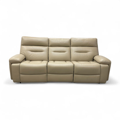 ‘Cinemax’ La-4305 Dacota Pebble Leather 3 Seater Power Recliner Sofa with Power Headrests and Media Arms