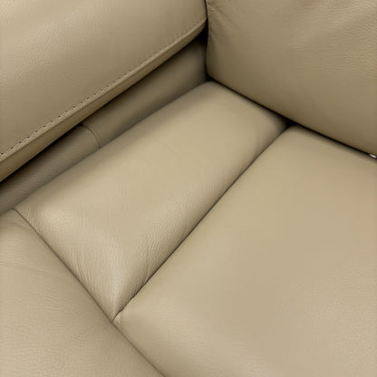 ‘Cinemax’ La-4305 Dacota Pebble Leather 3 Seater Power Recliner Sofa with Power Headrests and Media Arms
