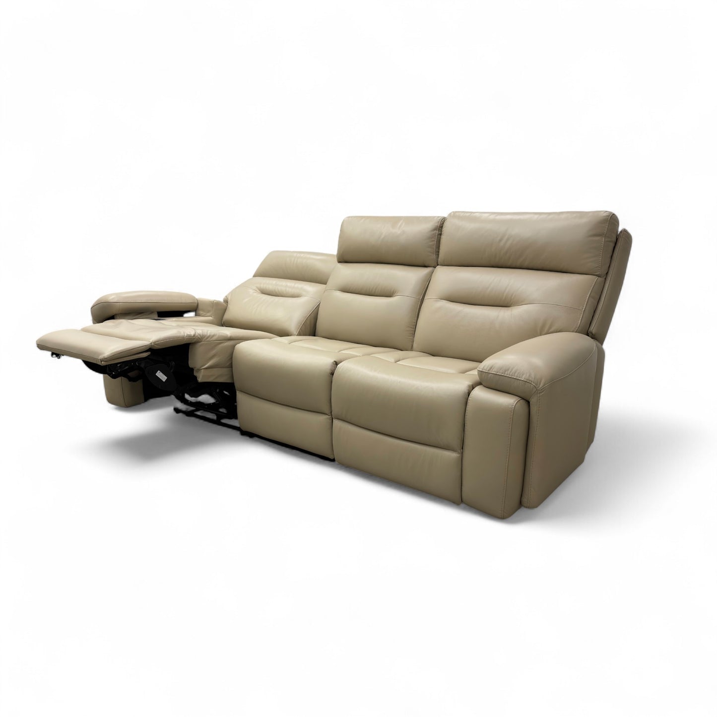 ‘Cinemax’ La-4305 Dacota Pebble Leather 3 Seater Power Recliner Sofa with Power Headrests and Media Arms