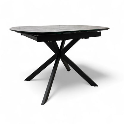 ‘Tetro’ Grey Ceramic Top 120cm Swivel Extending Dining Table