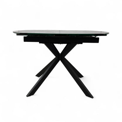 ‘Tetro’ Grey Ceramic Top 120cm Swivel Extending Dining Table
