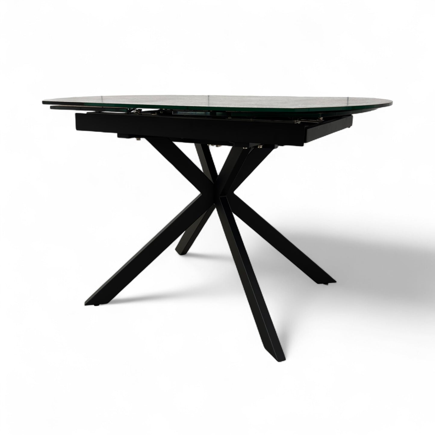 ‘Tetro’ Grey Ceramic Top 120cm Swivel Extending Dining Table