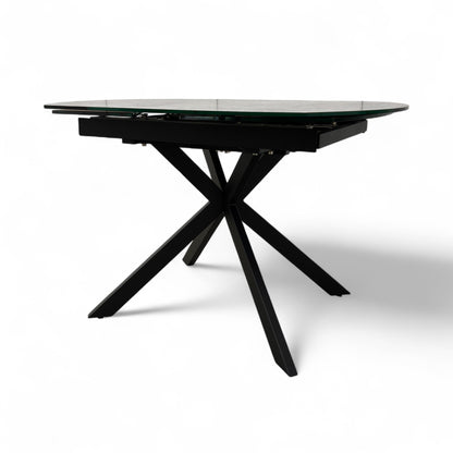 ‘Tetro’ Grey Ceramic Top 120cm Swivel Extending Dining Table