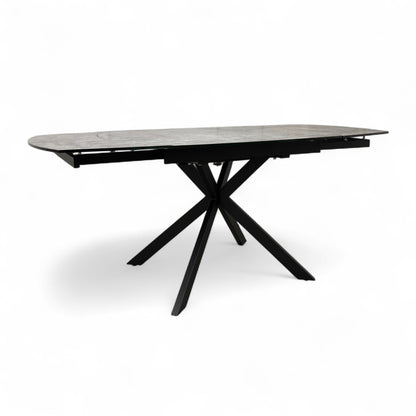 ‘Tetro’ Grey Ceramic Top 120cm Swivel Extending Dining Table