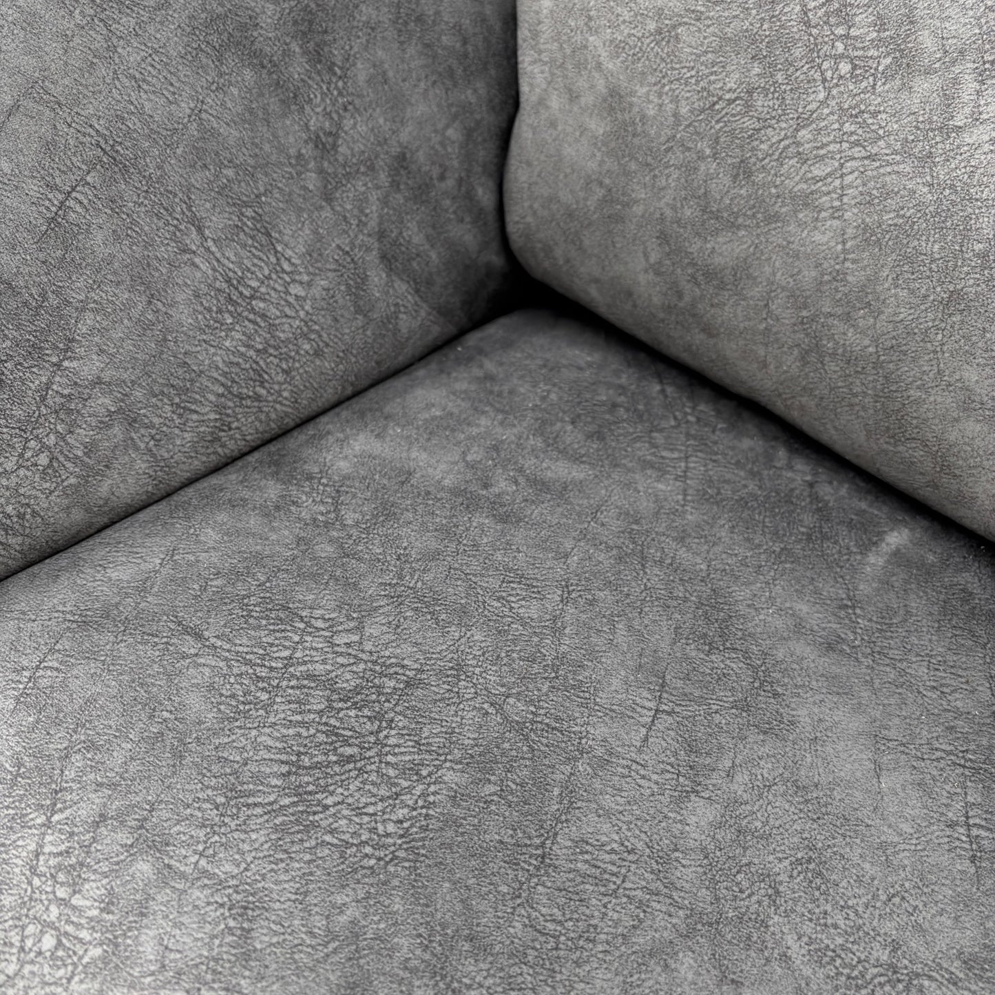 ‘Casimir’ Ashley Grey Marble Velvet Manual Recliner 3 Seater Sofa