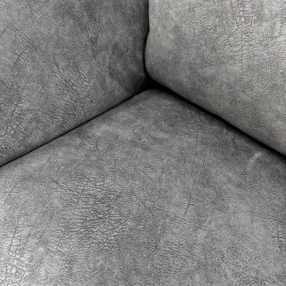 ‘Casimir’ Ashley Grey Marble Velvet Manual Recliner 3 Seater Sofa