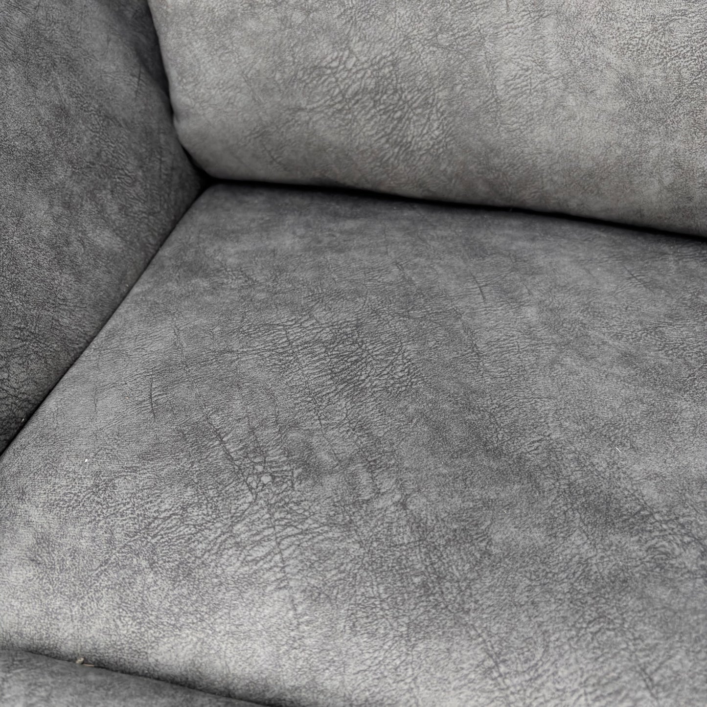 ‘Casimir’ Ashley Grey Marble Velvet Manual Recliner 2 Seater Sofa