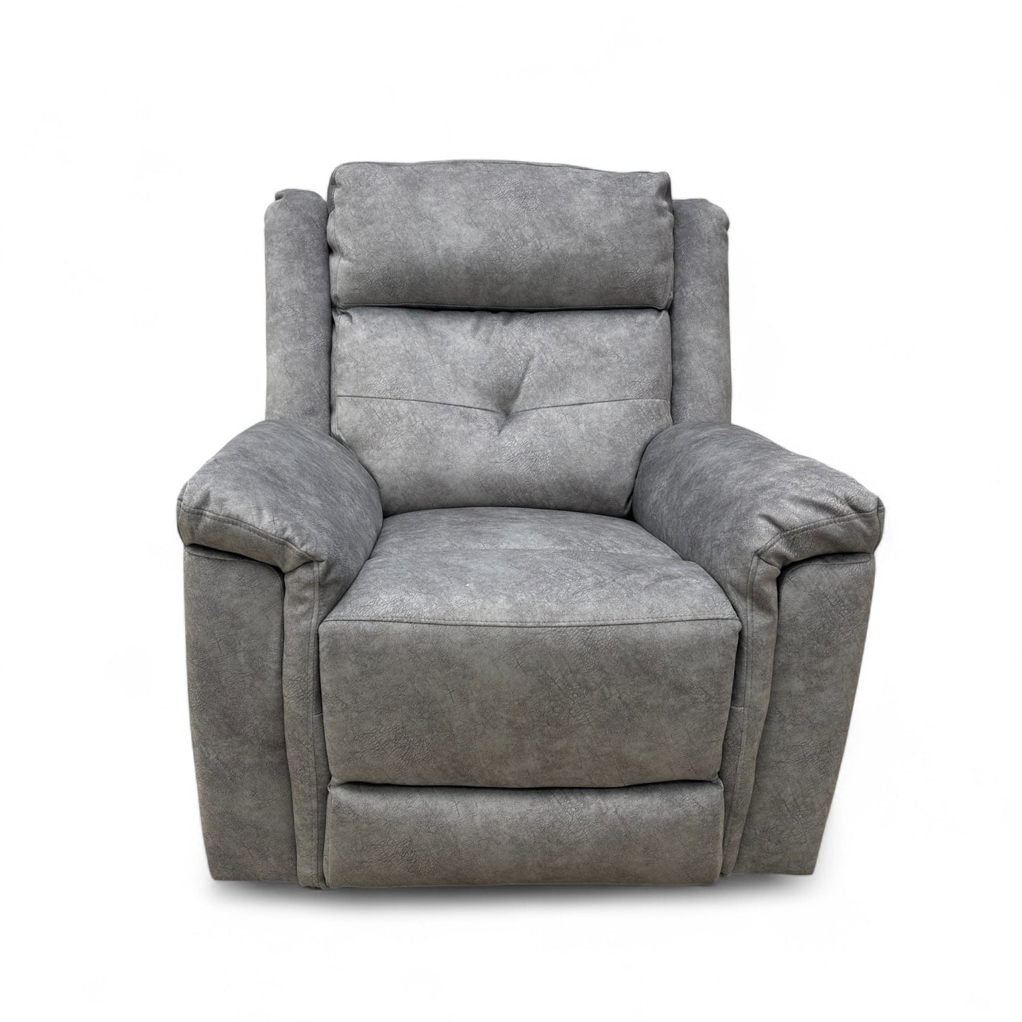 ‘Casimir’ Ashley Grey Marble Velvet Manual Recliner Armchair