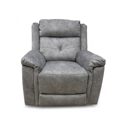 ‘Casimir’ Ashley Grey Marble Velvet Manual Recliner Armchair