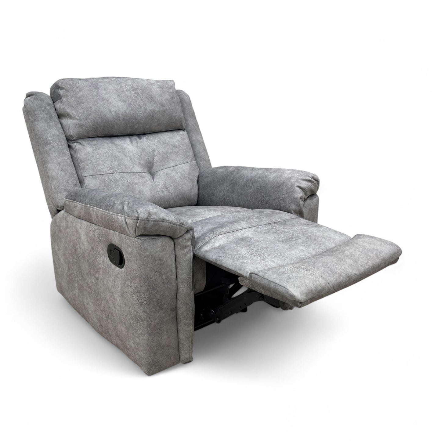 ‘Casimir’ Ashley Grey Marble Velvet Manual Recliner Armchair