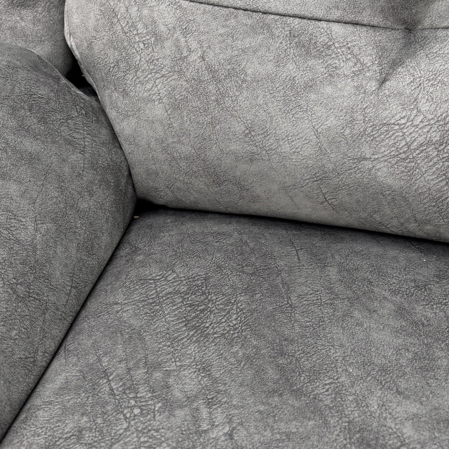 ‘Casimir’ Ashley Grey Marble Velvet Manual Recliner Armchair