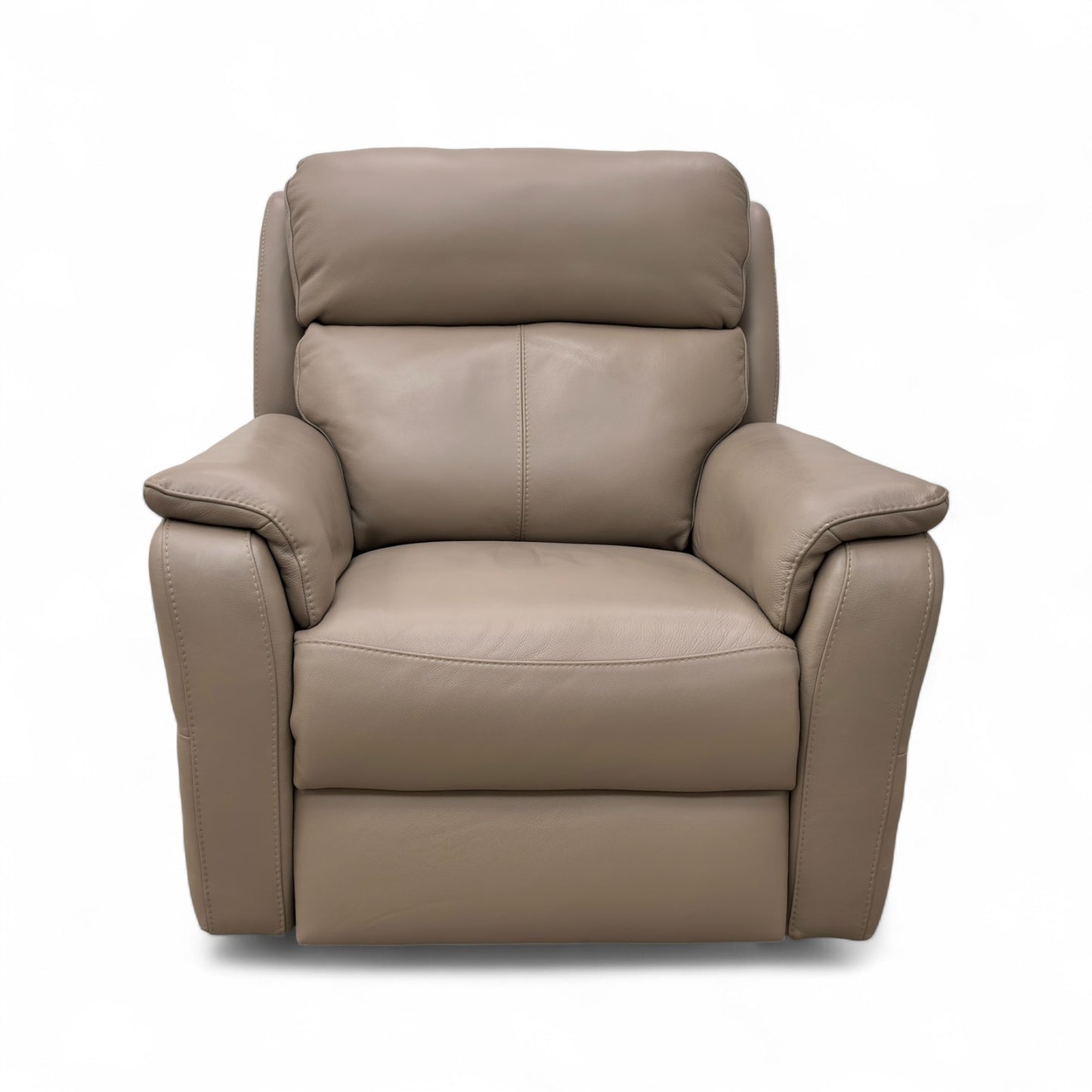 Nicoletti ‘Vito’ Botero Taupe 2152 Leather Power Recliner Chair with Power Headrest and Power Lumbar
