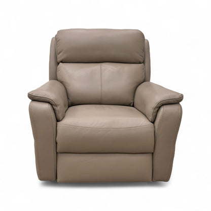 Nicoletti ‘Vito’ Botero Taupe 2152 Leather Power Recliner Chair with Power Headrest and Power Lumbar