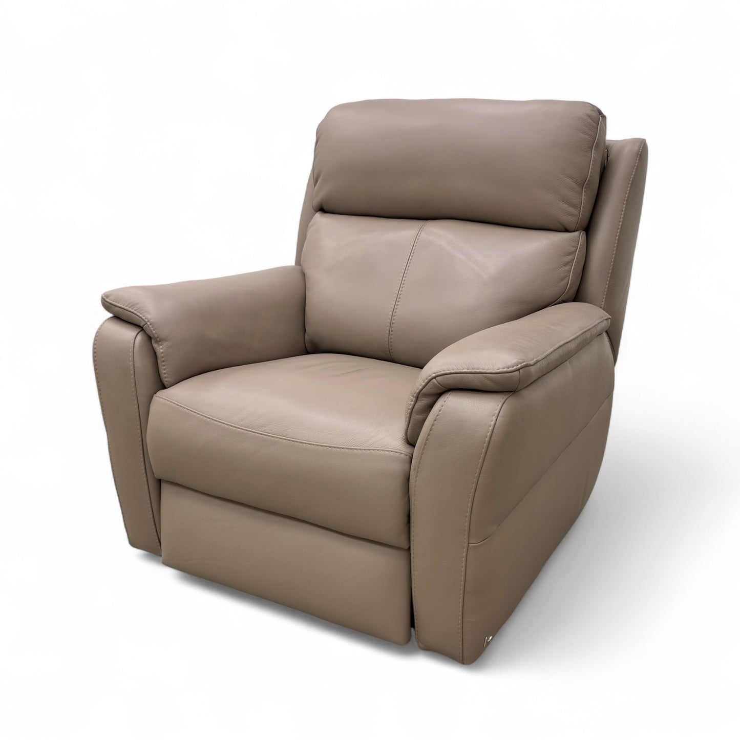 Nicoletti ‘Vito’ Botero Taupe 2152 Leather Power Recliner Chair with Power Headrest and Power Lumbar