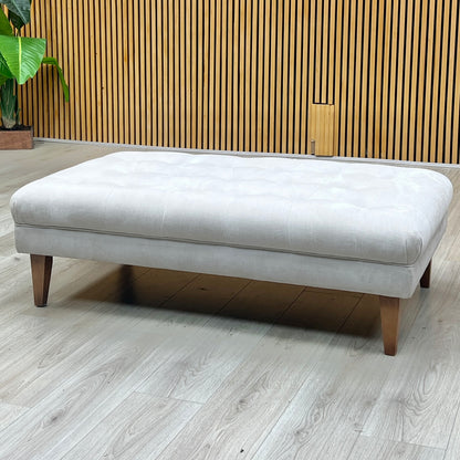 ‘Palace’ Oasis Silver Fabric Large Bench Footstool