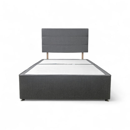 Sleepeezee ‘Jack’ Tweed Grey Fabric 4 Draw Divan Base + Headboard - Double